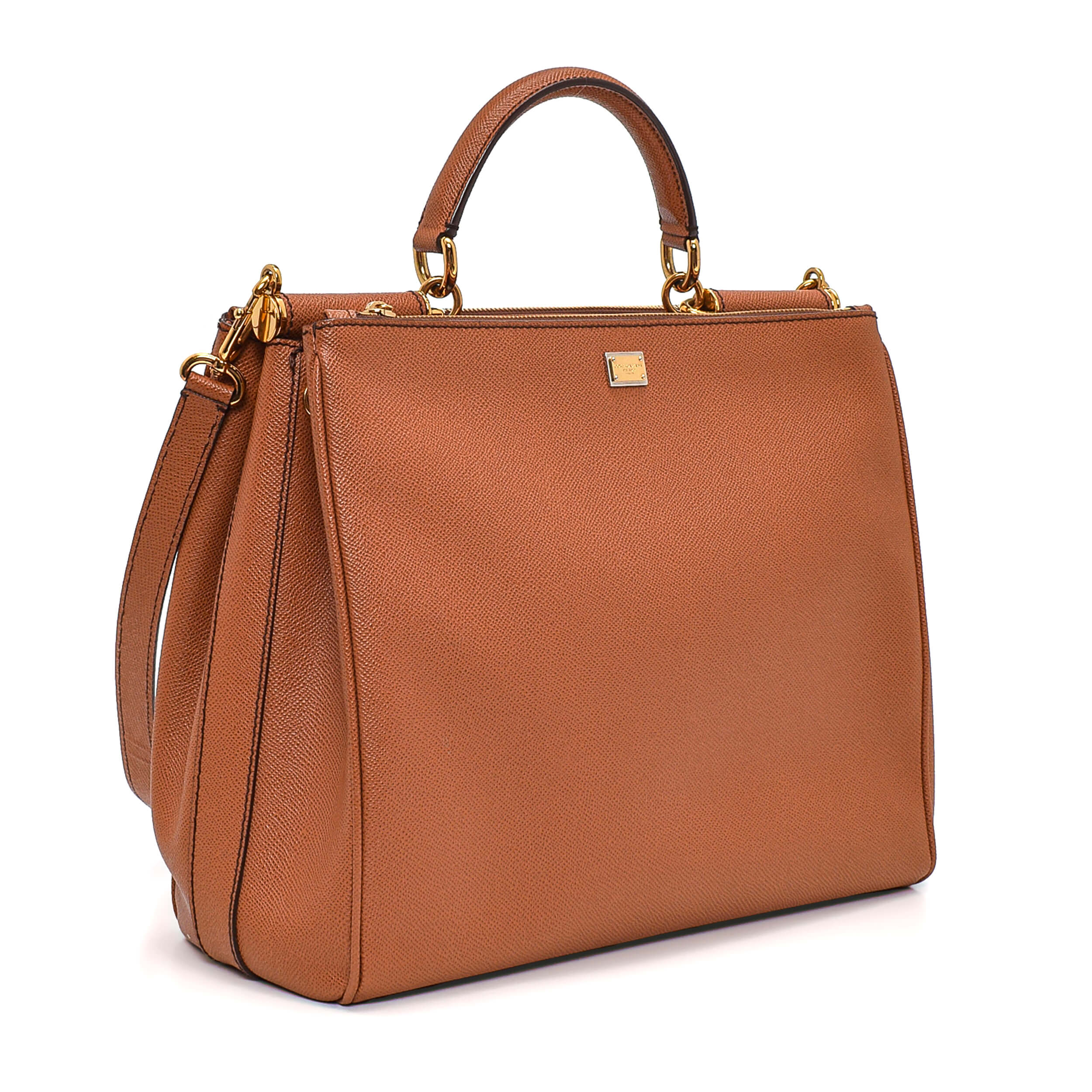 Dolce&Gabbana - Brown Leather Large Sicily 62 Bag